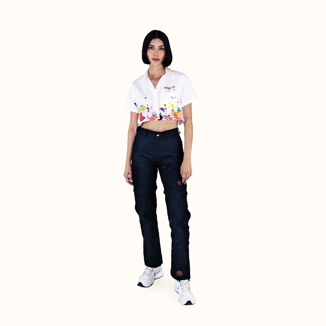 WEARABLE ART IVORY CROPTOP